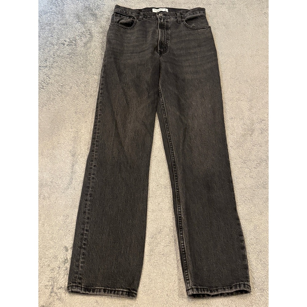 Abercrombie & Fitch The 90s Straight Ultra High Rise Jeans Washed Black 27 4R